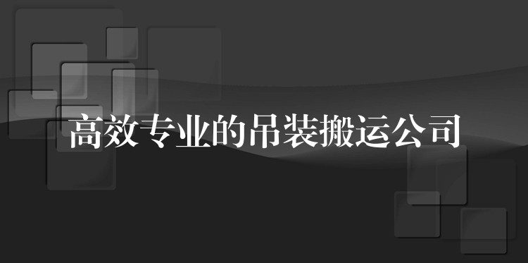 高效專業(yè)的吊裝搬運公司