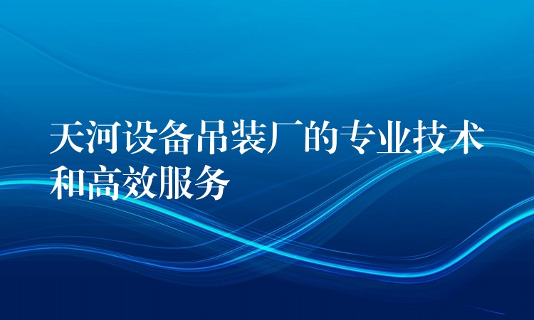 天河設(shè)備吊裝廠的專業(yè)技術(shù)和高效服務(wù)