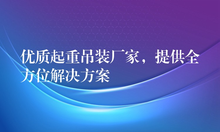 優(yōu)質(zhì)起重吊裝廠家，提供全方位解決方案