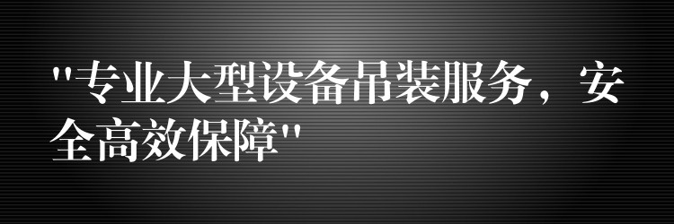 “專業(yè)大型設(shè)備吊裝服務(wù)，安全高效保障”