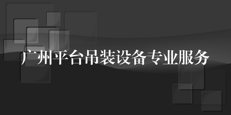 廣州平臺吊裝設(shè)備專業(yè)服務(wù)