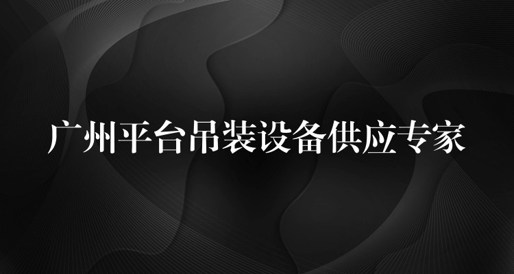 廣州平臺吊裝設備供應專家