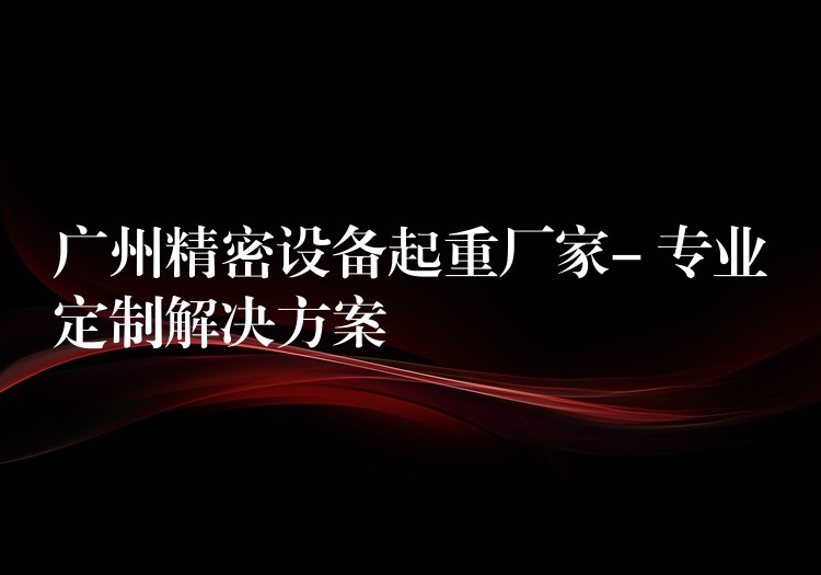 廣州精密設(shè)備起重廠家- 專業(yè)定制解決方案